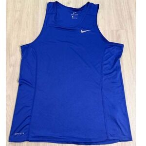 Nike Dri Fit Royal Blue Athletic Tank Top Women's Size L Sleeveless Gym Workout